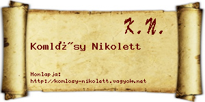 Komlósy Nikolett névjegykártya