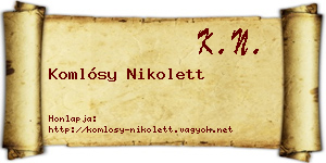 Komlósy Nikolett névjegykártya